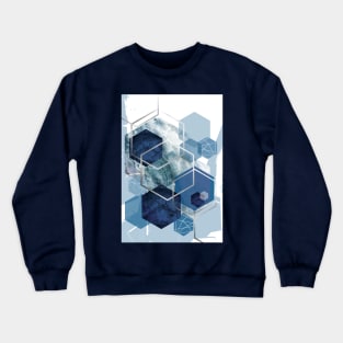 Blue Geometric Crewneck Sweatshirt